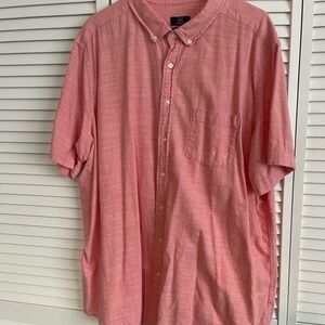 George Red Mineral Washed Casual Button Down Shirt - Relaxed Fit